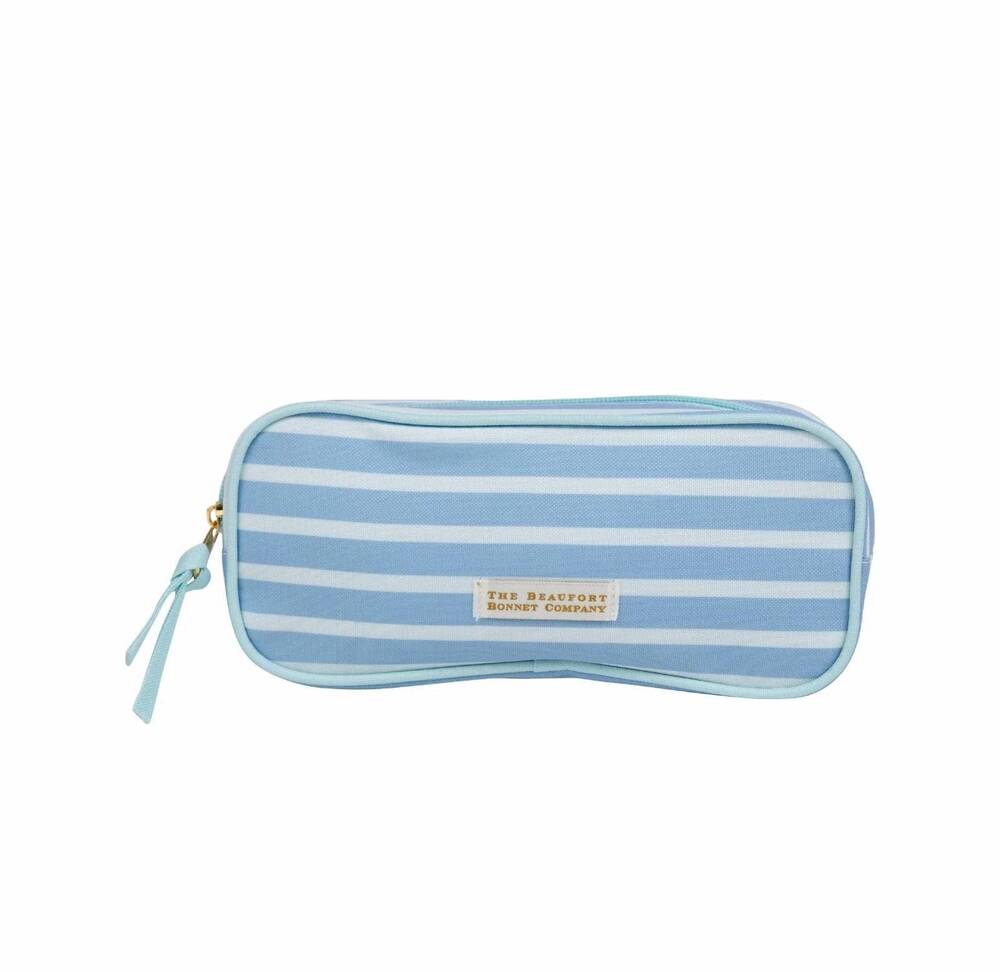 NEW BEAUFORT BONNET peyton pencil pouch in sarasota sky stripe